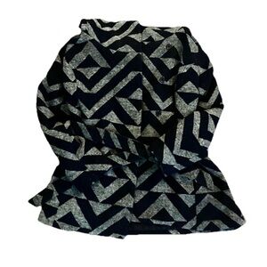 Women’s Mossimo Button Up Belted Jacket w/ Hood Gray Navy Sz XL Eclectic Y2K